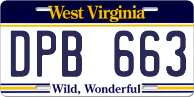 WV license plate DPB663