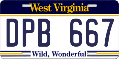 WV license plate DPB667