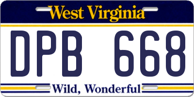 WV license plate DPB668