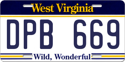 WV license plate DPB669