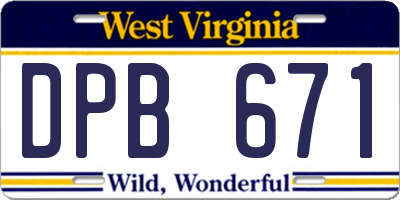 WV license plate DPB671