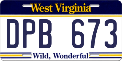 WV license plate DPB673