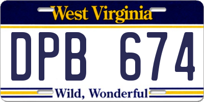 WV license plate DPB674