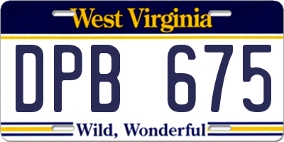 WV license plate DPB675