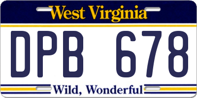 WV license plate DPB678