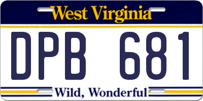 WV license plate DPB681