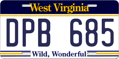 WV license plate DPB685