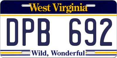 WV license plate DPB692