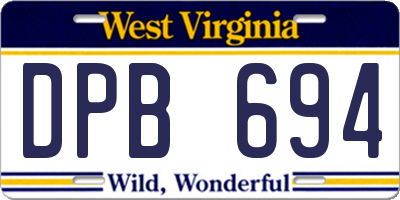 WV license plate DPB694