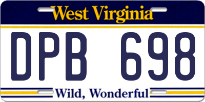 WV license plate DPB698