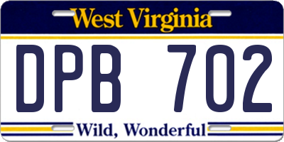 WV license plate DPB702