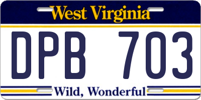 WV license plate DPB703
