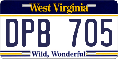 WV license plate DPB705