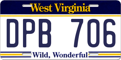 WV license plate DPB706