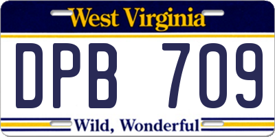 WV license plate DPB709