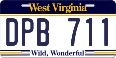 WV license plate DPB711