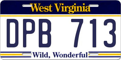 WV license plate DPB713