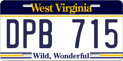 WV license plate DPB715