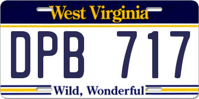 WV license plate DPB717