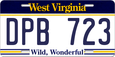 WV license plate DPB723