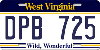 WV license plate DPB725