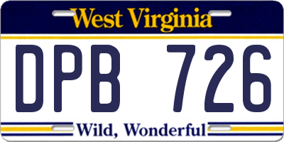 WV license plate DPB726