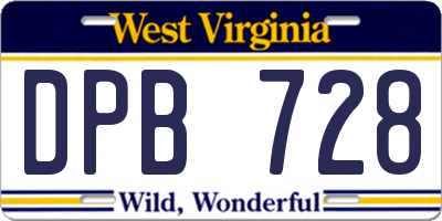WV license plate DPB728