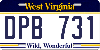 WV license plate DPB731