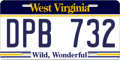 WV license plate DPB732