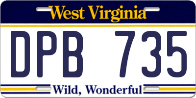 WV license plate DPB735