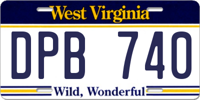 WV license plate DPB740