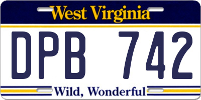 WV license plate DPB742
