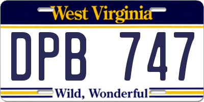 WV license plate DPB747