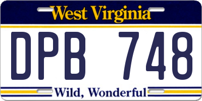 WV license plate DPB748