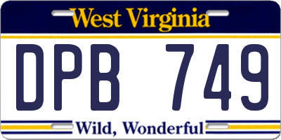 WV license plate DPB749