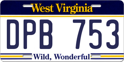 WV license plate DPB753