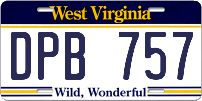 WV license plate DPB757