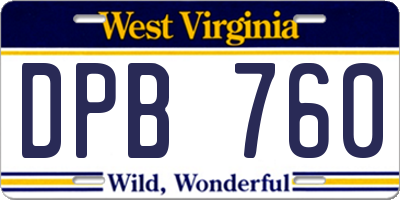 WV license plate DPB760