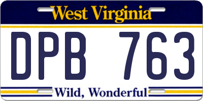 WV license plate DPB763