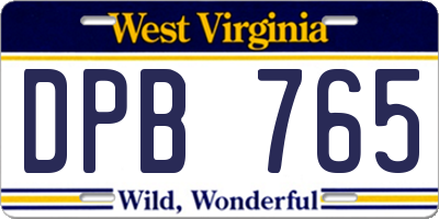 WV license plate DPB765
