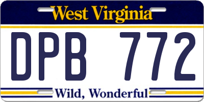 WV license plate DPB772