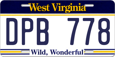 WV license plate DPB778
