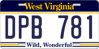 WV license plate DPB781