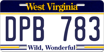 WV license plate DPB783