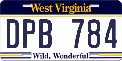 WV license plate DPB784