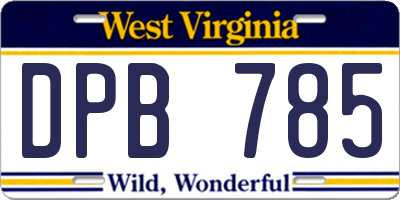 WV license plate DPB785