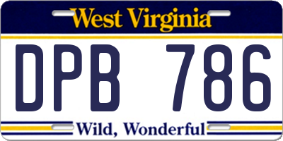WV license plate DPB786
