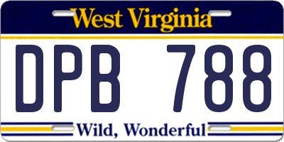 WV license plate DPB788
