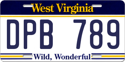 WV license plate DPB789