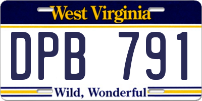 WV license plate DPB791